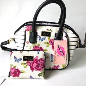 Betsey Johnson Floral Small Purse and Wallet Set